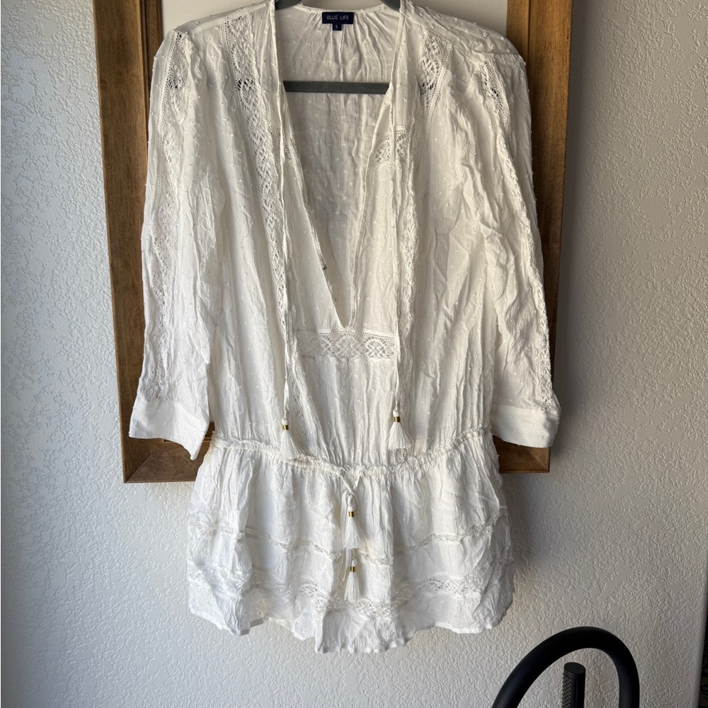 White Lace Blue Life Dress